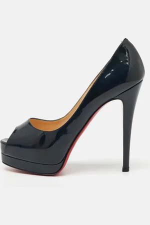 Christian Louboutin Patent Leather Altadama Peep Toe Platform Pumps Size 37.5