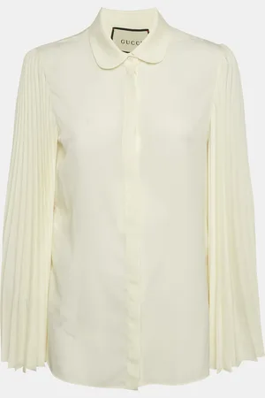 Gucci Chiffon Plisse Sleeve Blouse M