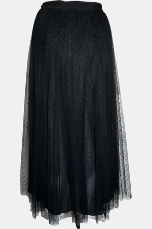 Dior Mesh Mid-Length Polkadot Pleated Skirt USA 8
