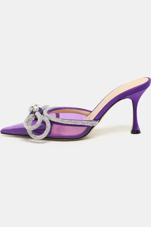Mach & Mach Satin Crystal Embellished Double Bow Mules Size 37,5