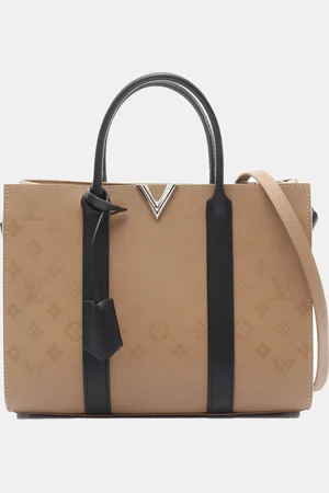 LOUIS VUITTON Very Mm 2Way Tote Bag Monogram Leather Black