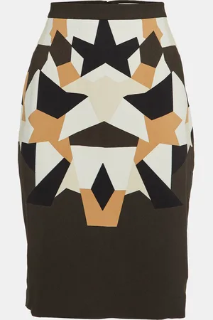 Givenchy Geometric Print Crepe Pencil Skirt L