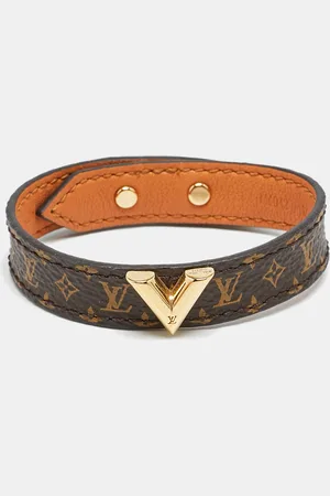 LOUIS VUITTON Essential V Monogram Canvas Tone Bracelet