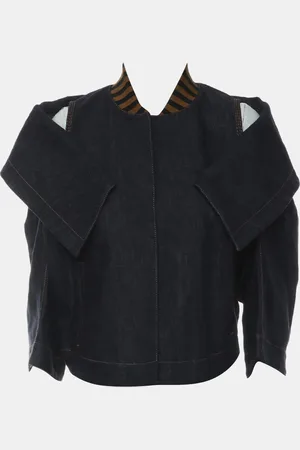 Fendi Denim Shoulder Cut-Out Denim Jacket IT Women 42