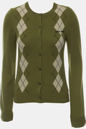 Miu Miu Cashmere Fern Button-Up Cardigan IT Women 36