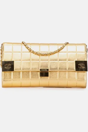 CHANEL CC Choco Bar Metallic Lambskin Flap