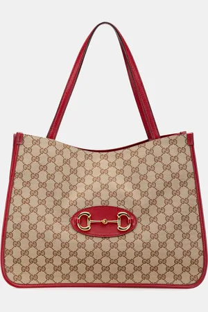 Gucci Red GG Canvas Horsebit 1955 Tote