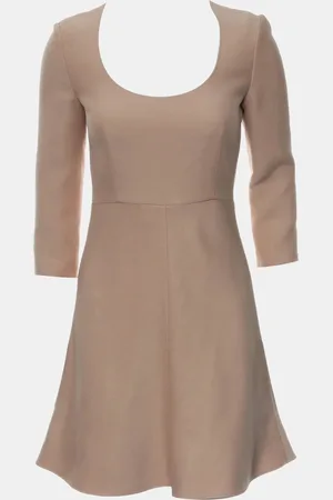 Dior Nude Wool and Silk U-Neck Mini Dress IT Women 38