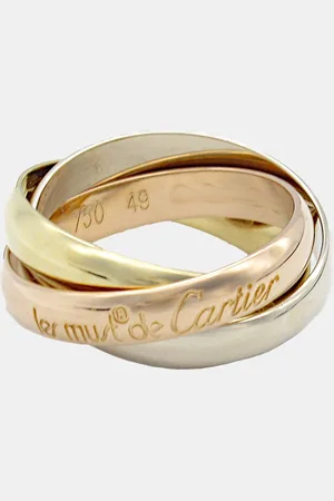 Cartier 18K Yellow, Rose, Gold Trinity Ring EU 49