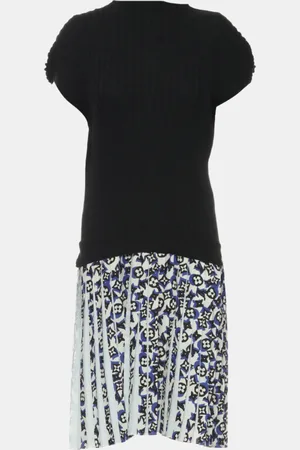 LOUIS VUITTON White & Blue Monogram Pleated Dress Size M