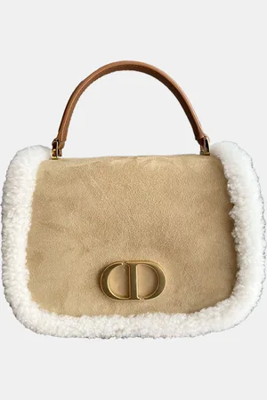 Dior /White Suede and Teddy Montaigne 30 Shoulder Bag