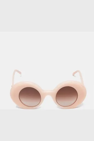 Loewe Peach/Brown Gradient LW40089I Frame Oval Sunglasses
