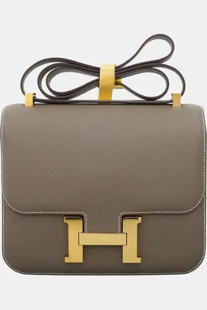 Hermès Etoupe Epsom Leather Constance 24 Shoulder Bag