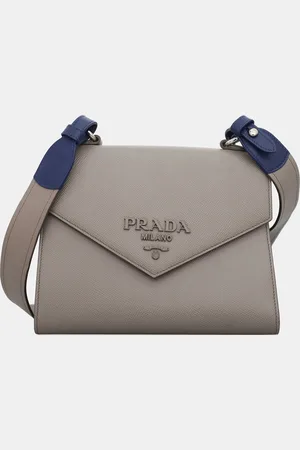 Prada Saffiano Dark Saffiano Leather Envelope Crossbody Bag