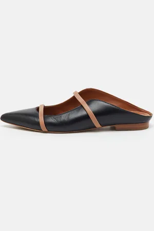 MALONE SOULIERS /Beige Leather Maureen Pointed Toe Flat Mules Size 39