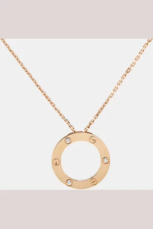 Cartier Love Diamond 18k Rose Pendant Necklace