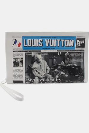LOUIS VUITTON White Leather Everyday LV Newspaper Pouch