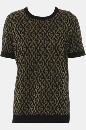 Gucci Knit Fabric GG Pattern Short-Sleeve Top