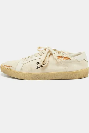 Saint Laurent Saint Laurent Off Distressed Canvas Court Classic Sneakers Size 45
