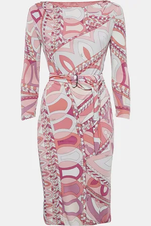 Emilio Pucci Printed Jersey Long Sleeve Short Dress S