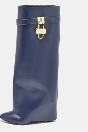Givenchy Leather Shark Lock Knee Length Boots Size 39
