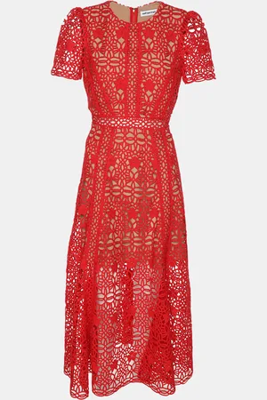 Self-Portrait Lace Guipure Midi Dress S
