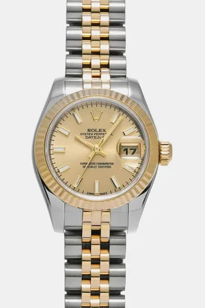 Rolex Champagne 18k Yellow Stainless Steel Datejust Automatic Women