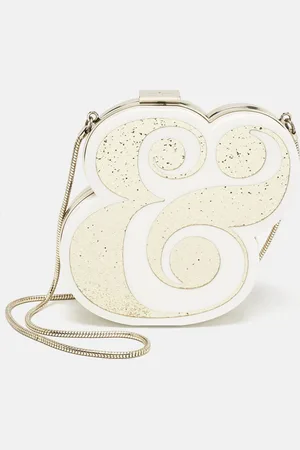 Kate Spade /Gold Acrylic Wedding Belles Ampersand Clutch
