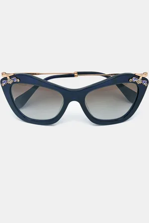 Miu Miu /Grey Gradient SMU 03P Crystals Cat Eye Sunglasses
