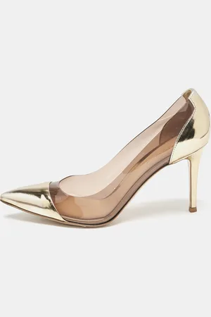 Gianvito Rossi /Brown Leather and PVC Plexi Pumps Size 40