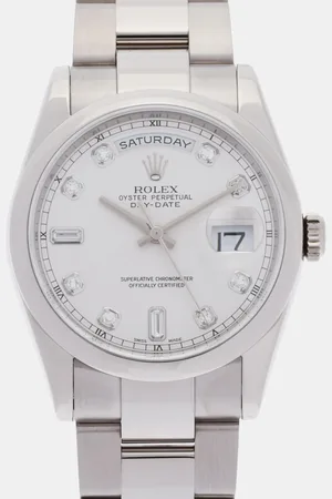 Rolex Diamond 18k White Gold Day-Date 118209A Automatic Men