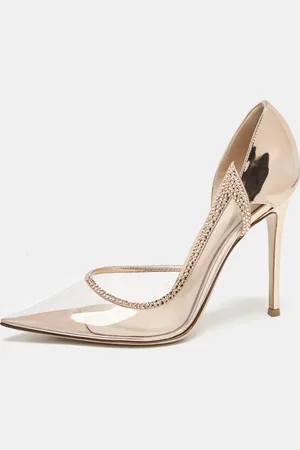 Gianvito Rossi Rose Gold Leather and PVC Leif D