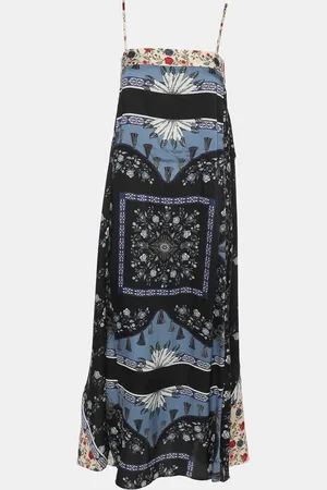 Sandro Polyester Niels Mixed Media Print Maxi Dress S