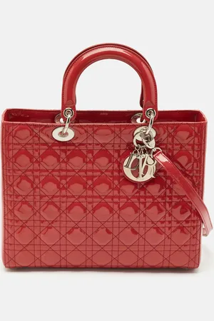 Dior Cannage Patent Leather Large Lady Tote