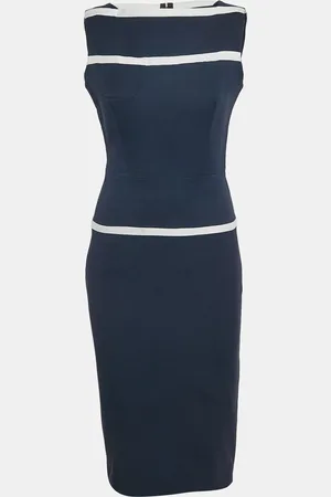 Victoria Beckham Basket Weave Cotton Midi Dress M