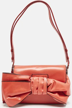 VALENTINO Leather Bow Flap Shoulder Bag