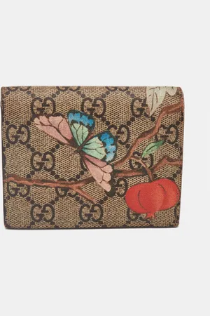 Gucci GG Supreme Canvas and Leather Tian Card Case