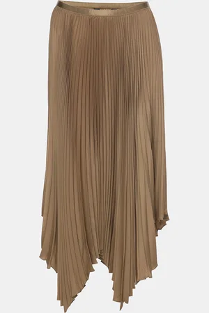 Ralph Lauren Khaki Georgette Midi Skirt S