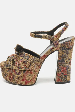 Saint Laurent Saint Laurent Brocade Fabric Candy Bow Platform Sandals Size 36