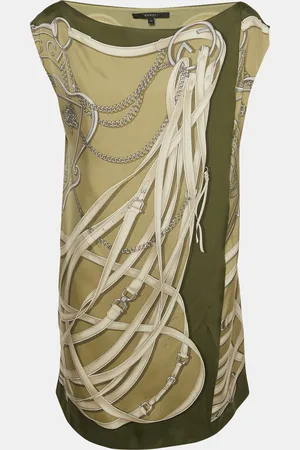 Gucci Green Equestrian Print Silk Mini Wrap Dress M