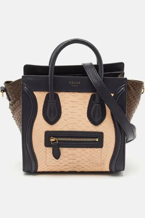 Céline Tricolor Leather and Python Nano Luggage Tote