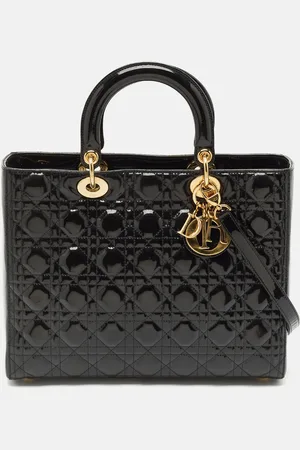 Dior Cannage Patent Leather Large Lady Tote