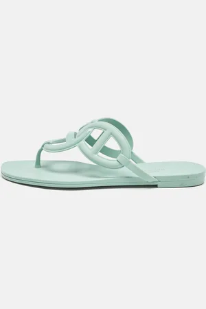 Hermès Hermès Mint Rubber Egerie Thong Flats Size 37