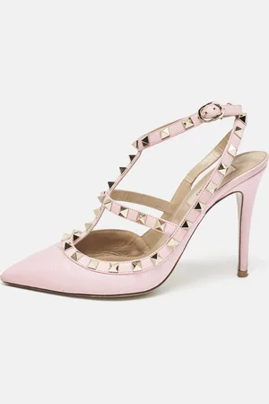 VALENTINO Leather Rockstud Caged Pumps Size 38