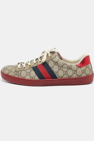 Gucci /Ebony GG Supreme Canvas Ace Sneakers Size 45