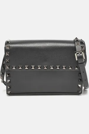 VALENTINO Leather Rockstud Flap Crossbody Bag