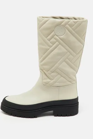 Hermès Off Leather Fuji Calf Length Boots Size 39