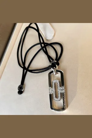 Bvlgari 18K Gold and Diamond Paper Clip Necklace