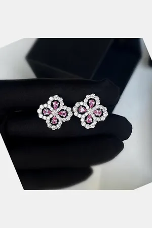HARRY WINSTON Platinum Sapphire Diamond Loop Earrings