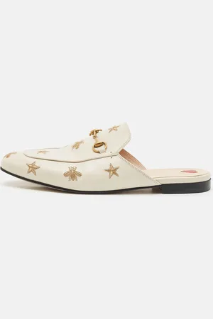 Gucci Leather Princetown Embellished Horsebit Flat Mules Size 41.5